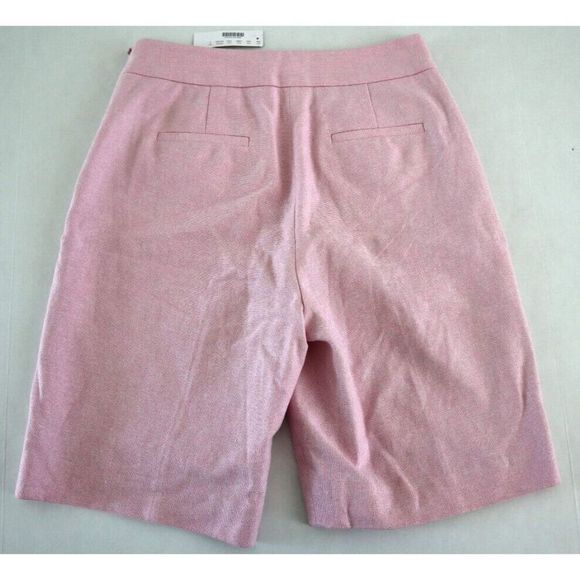 J. Crew AJ662 Women's Sz 6 Pink High Rise Linen Bermuda Shorts $98+ - Picture 2 of 7
